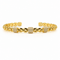 Lumière Pavé Link Cuff Bracelet