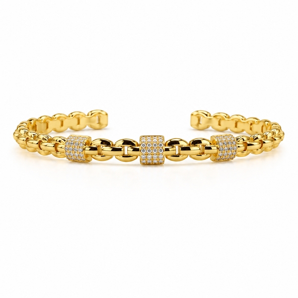 Lumière Pavé Link Cuff Bracelet