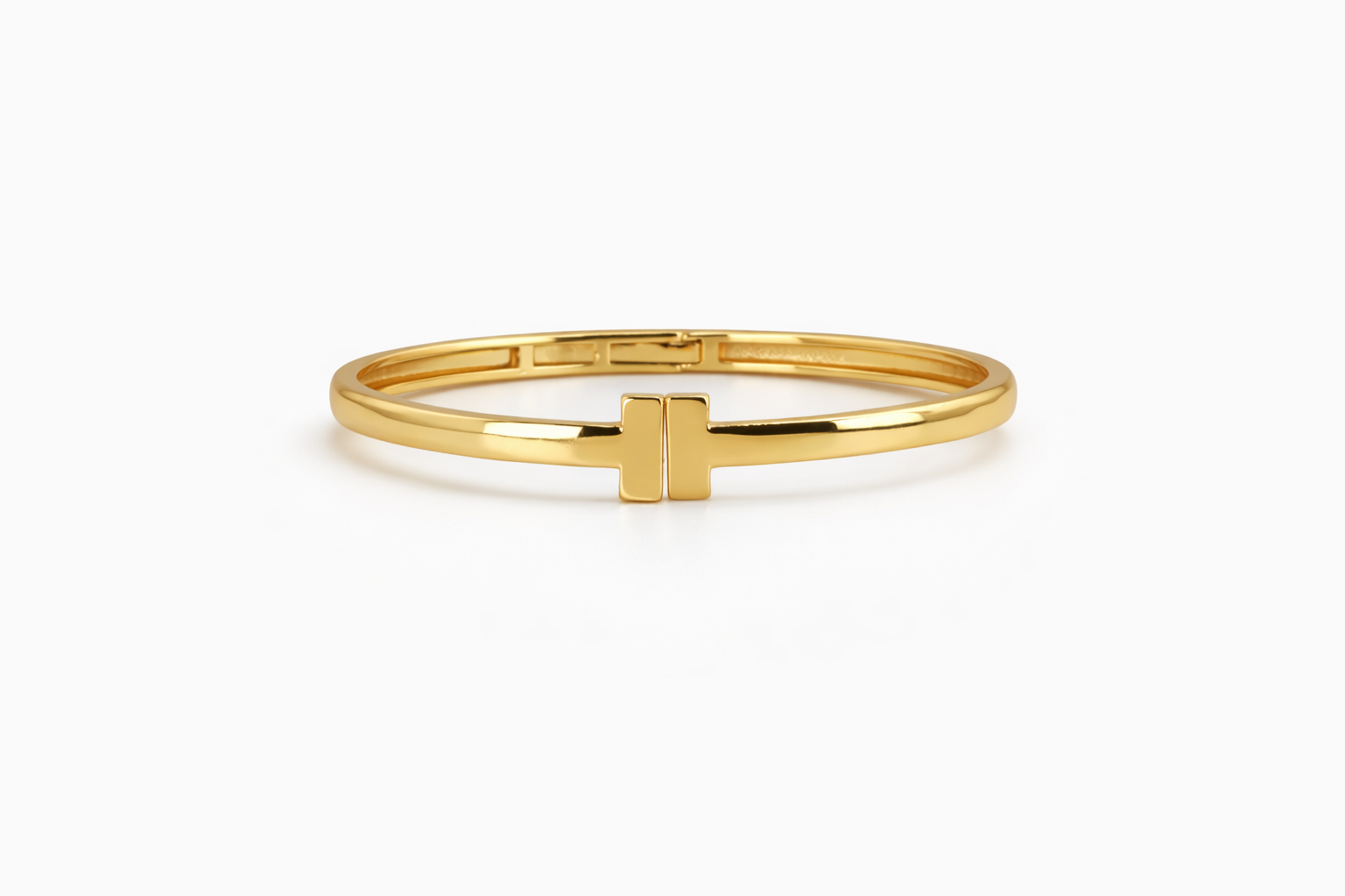 Icon T-Bar Gold Bangle