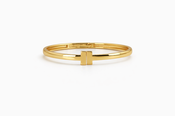 Icon T-Bar Gold Bangle