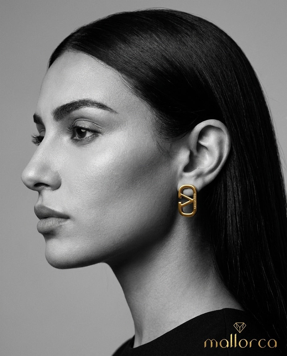 Valentina V Gold Earrings