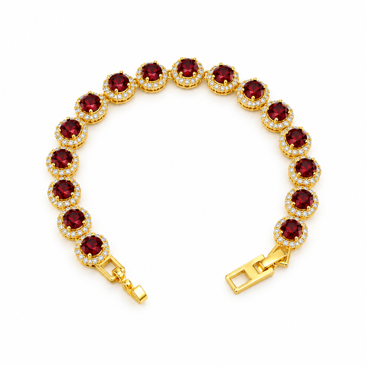 Valencia Ruby Halo Bracelet