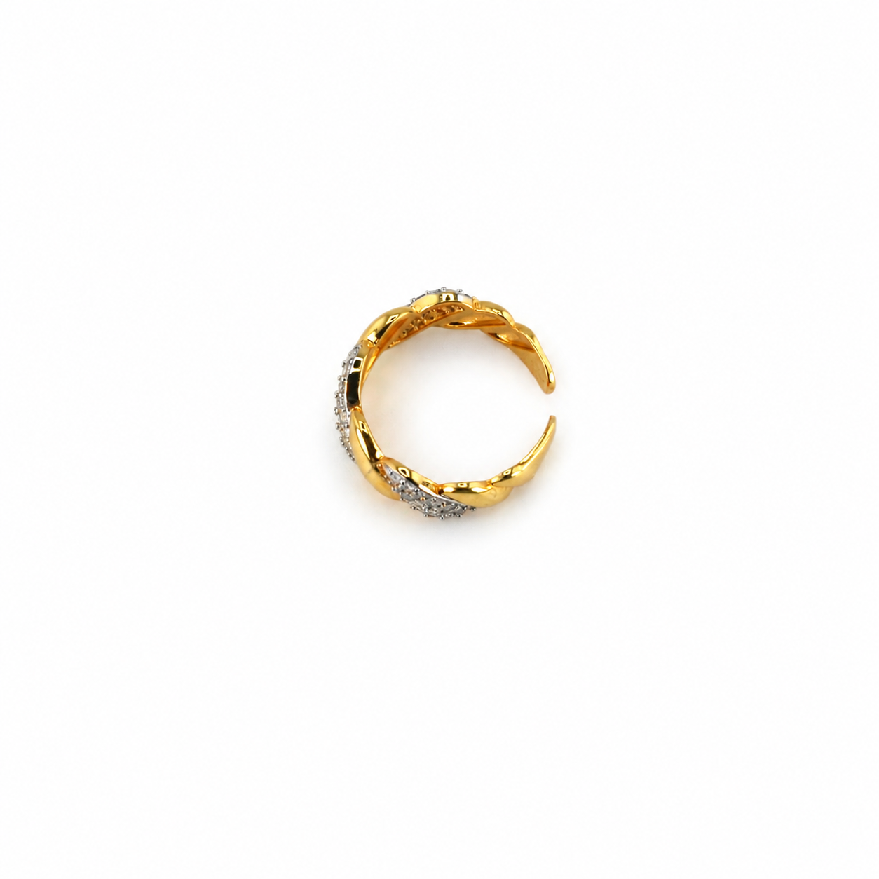 Twisted Pavé Adjustable Ring