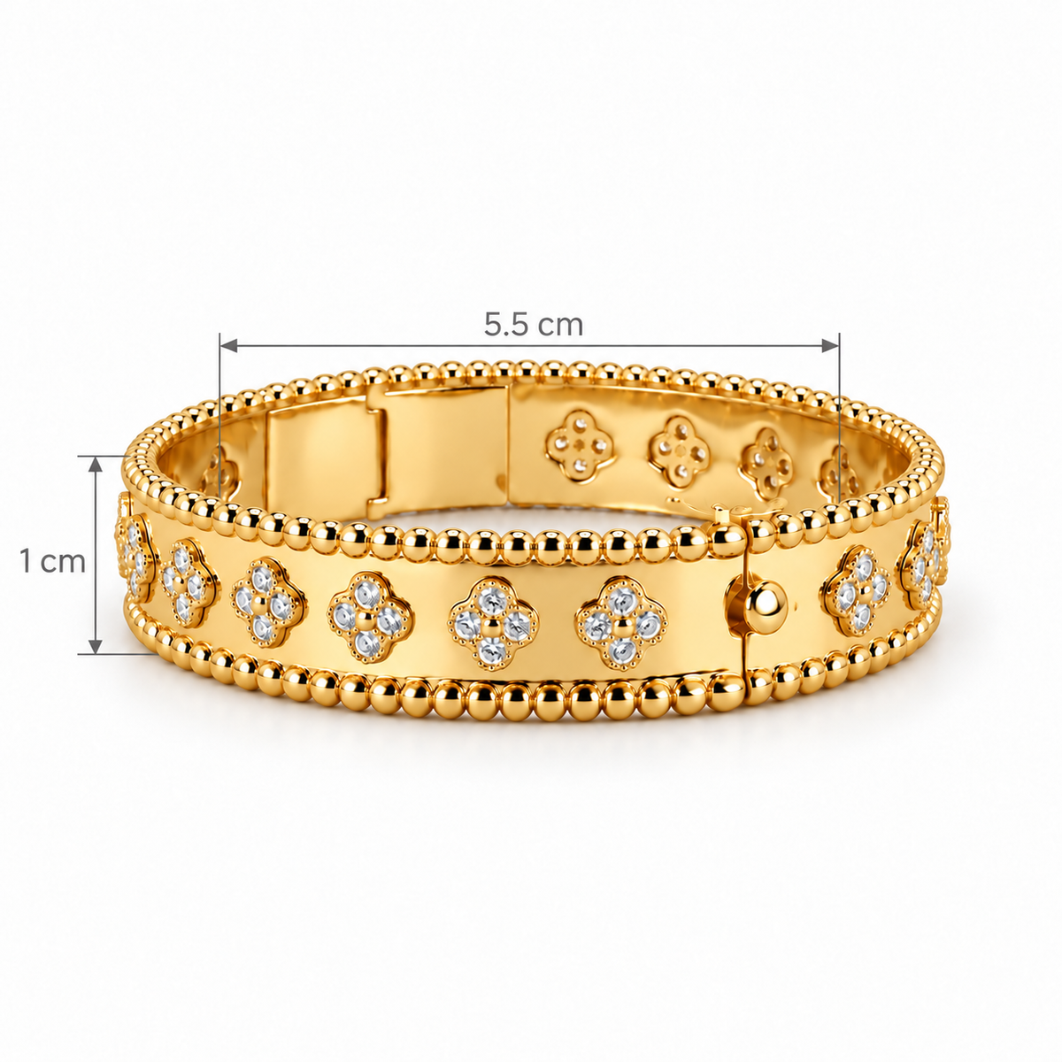 Celeste Clover Bangle – Gold
