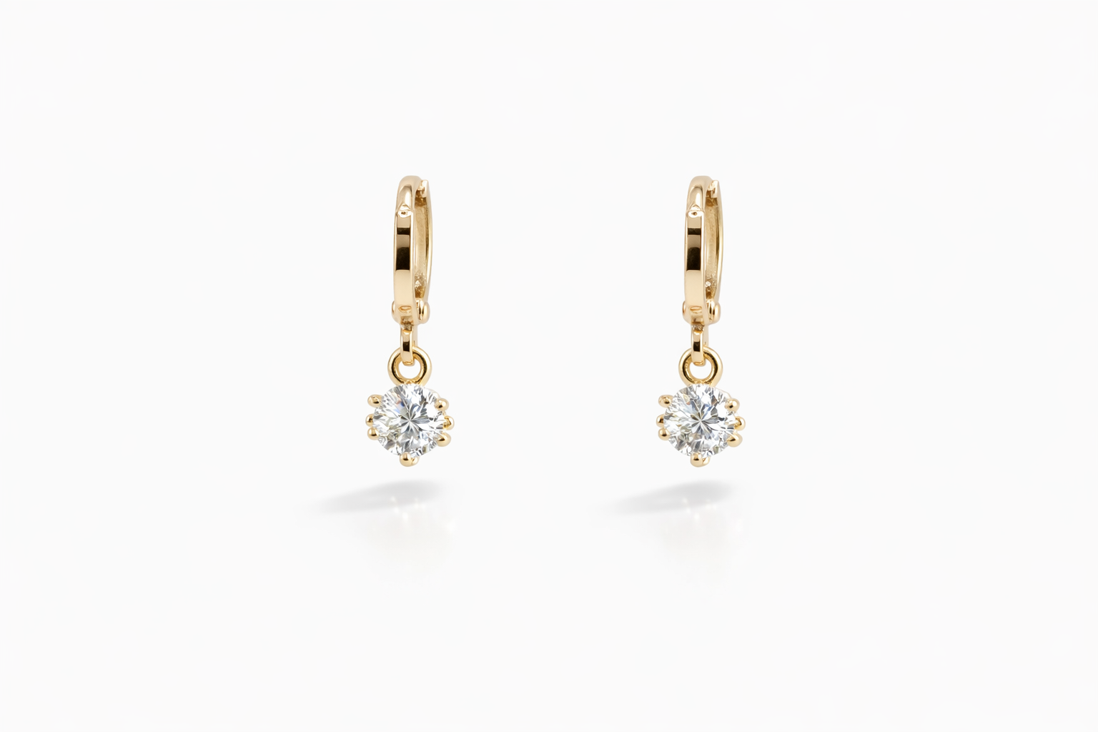Crystal Drop Huggie Earrings