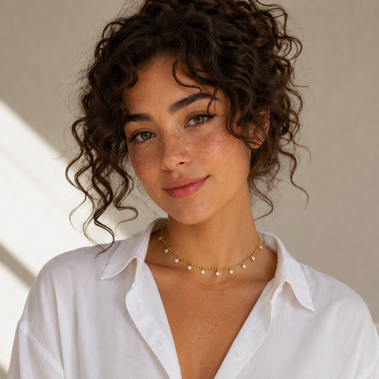 Dainty Crystal Drop Choker Necklace