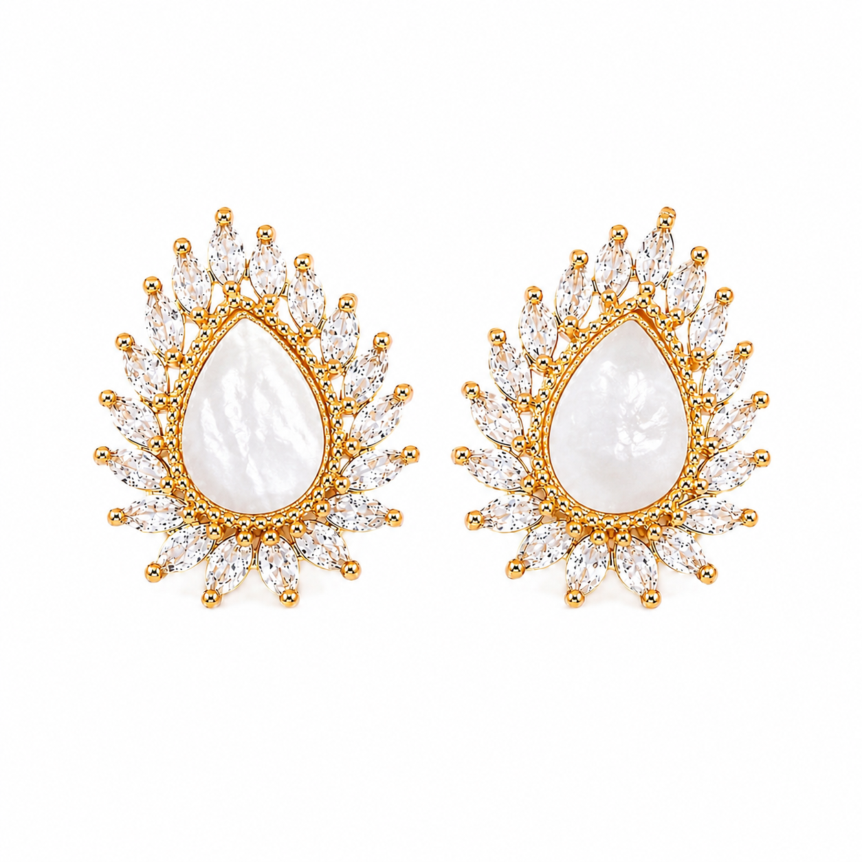 Pearl Blossom Statement Earrings