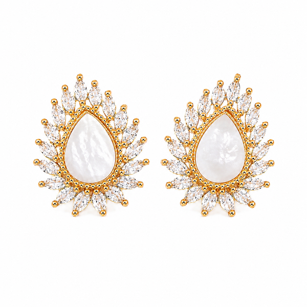 Pearl Blossom Statement Earrings
