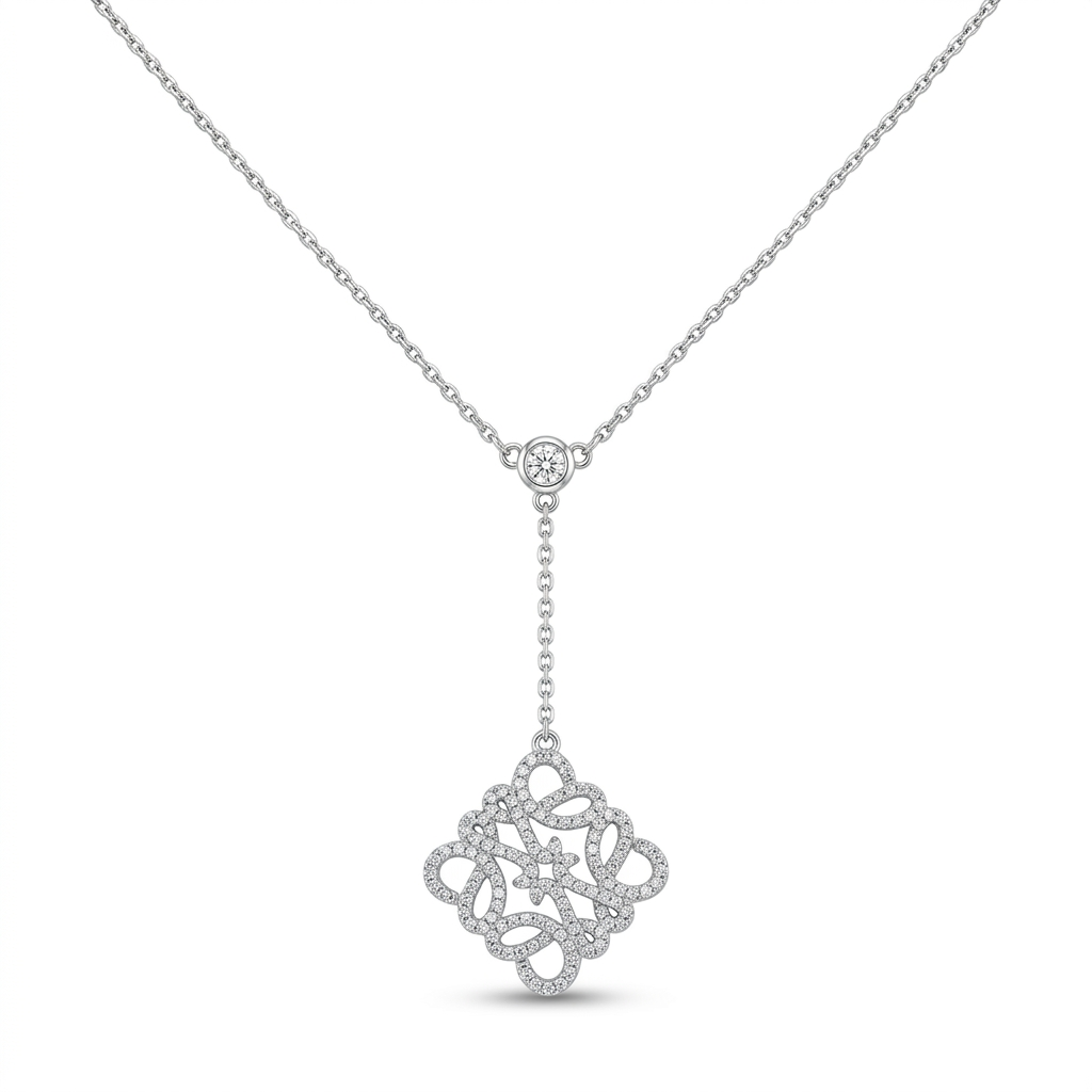 Celeste Silver Drop Necklace