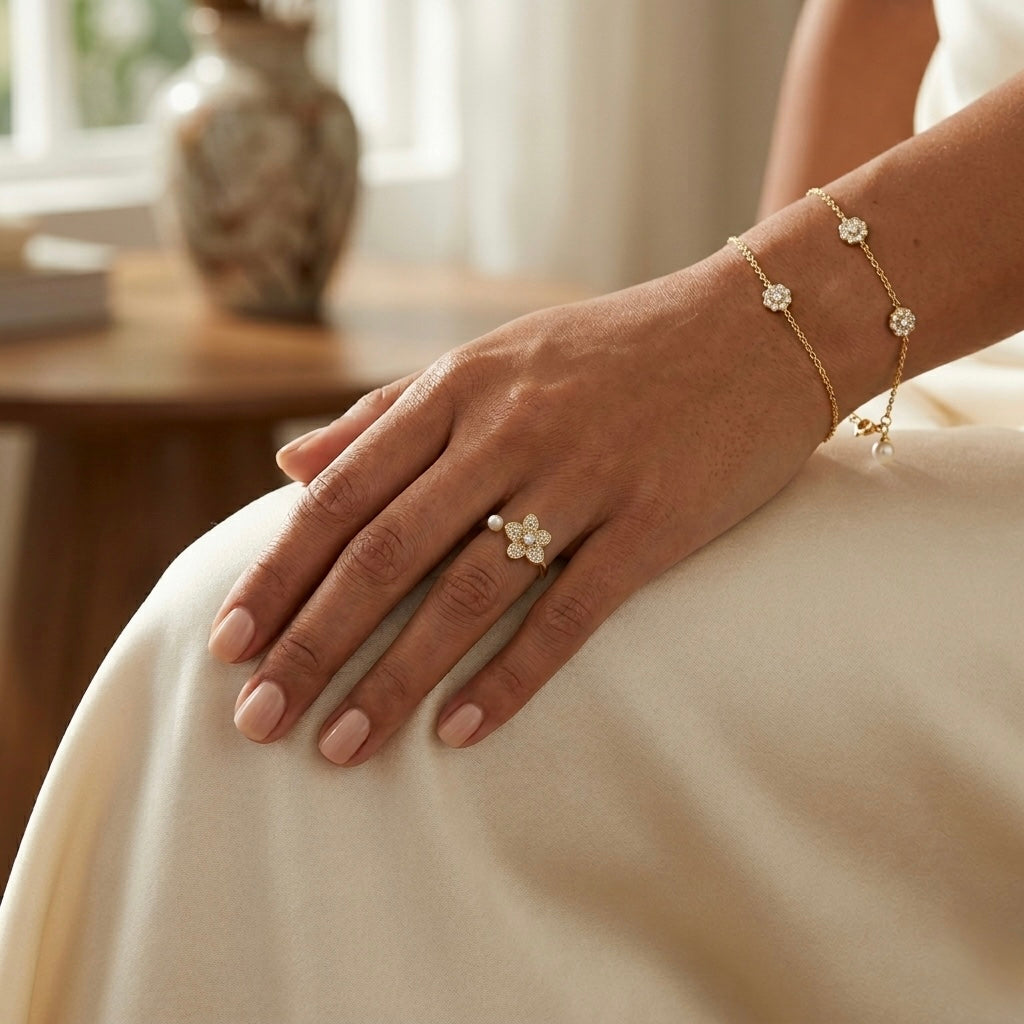 Bloom Pearl Adjustable Ring