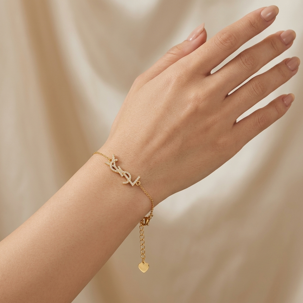 The Crystal Script Bracelet