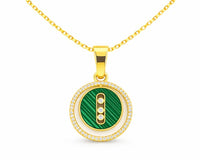 Emerald Halo Pendant Necklace