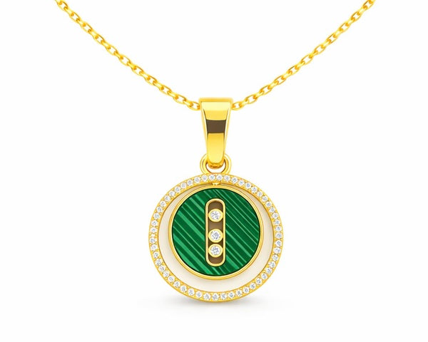 Emerald Halo Pendant Necklace