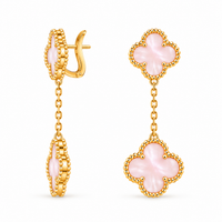 Éclat Rosé Clover Drop Earrings