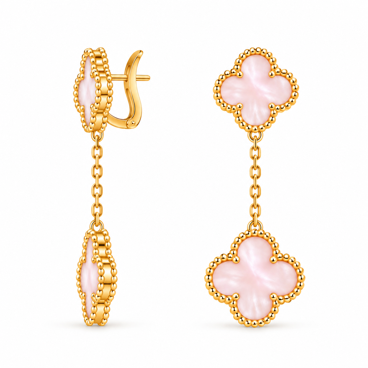 Éclat Rosé Clover Drop Earrings