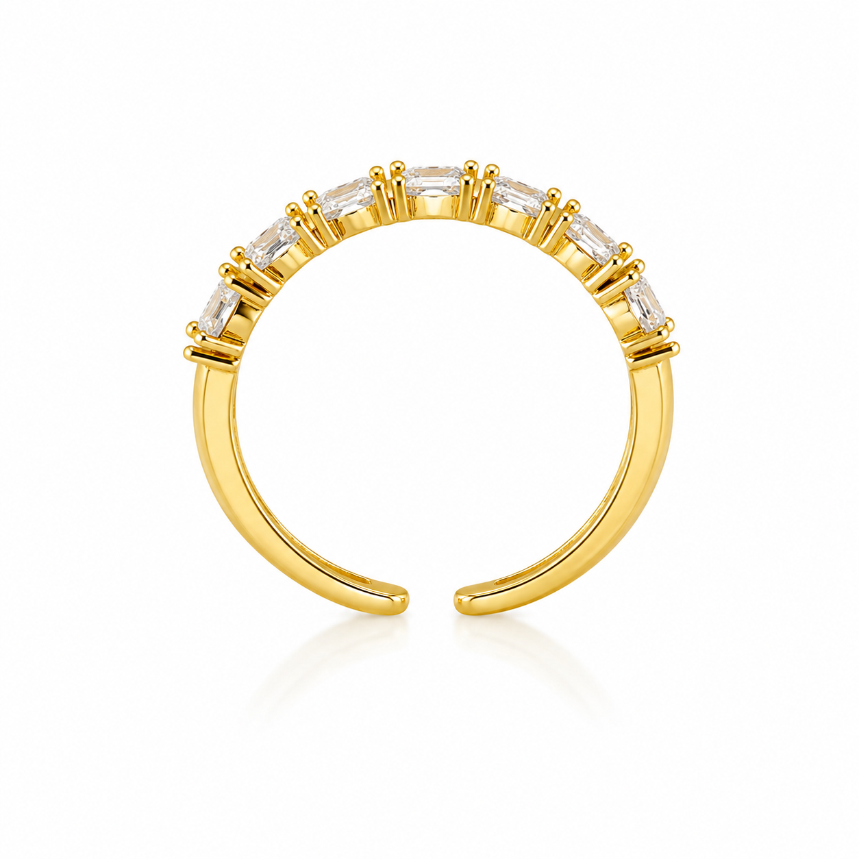 Double Row Crystal Adjustable Ring