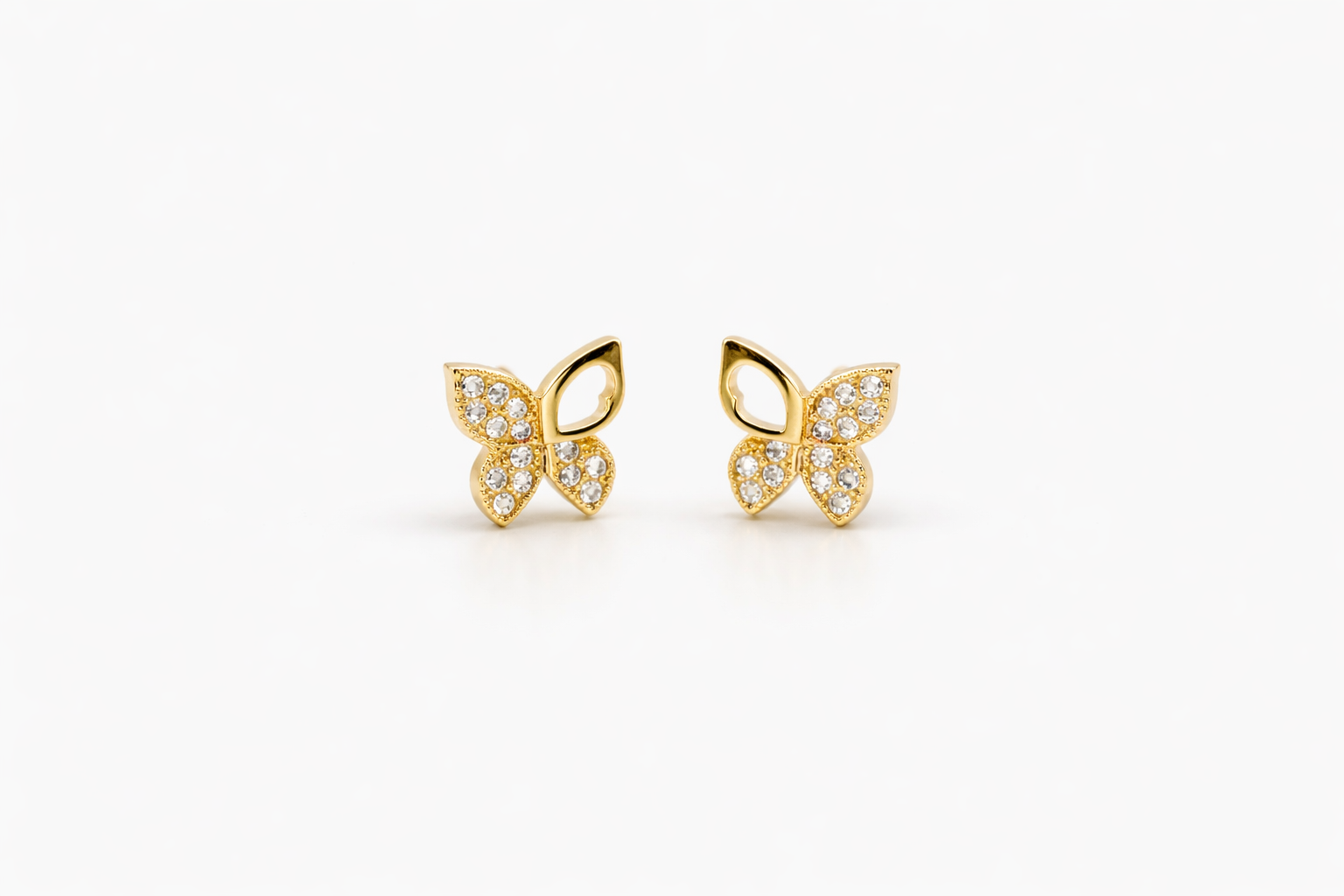 Crystal Butterfly Stud Earrings