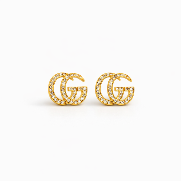 Pavé Initial G Stud Earrings