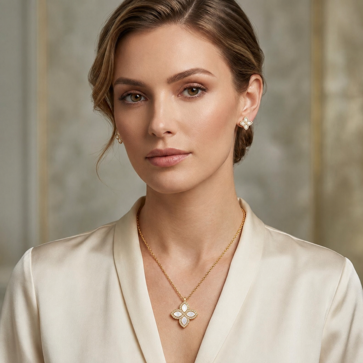 Pearl Clover Jewelry Set