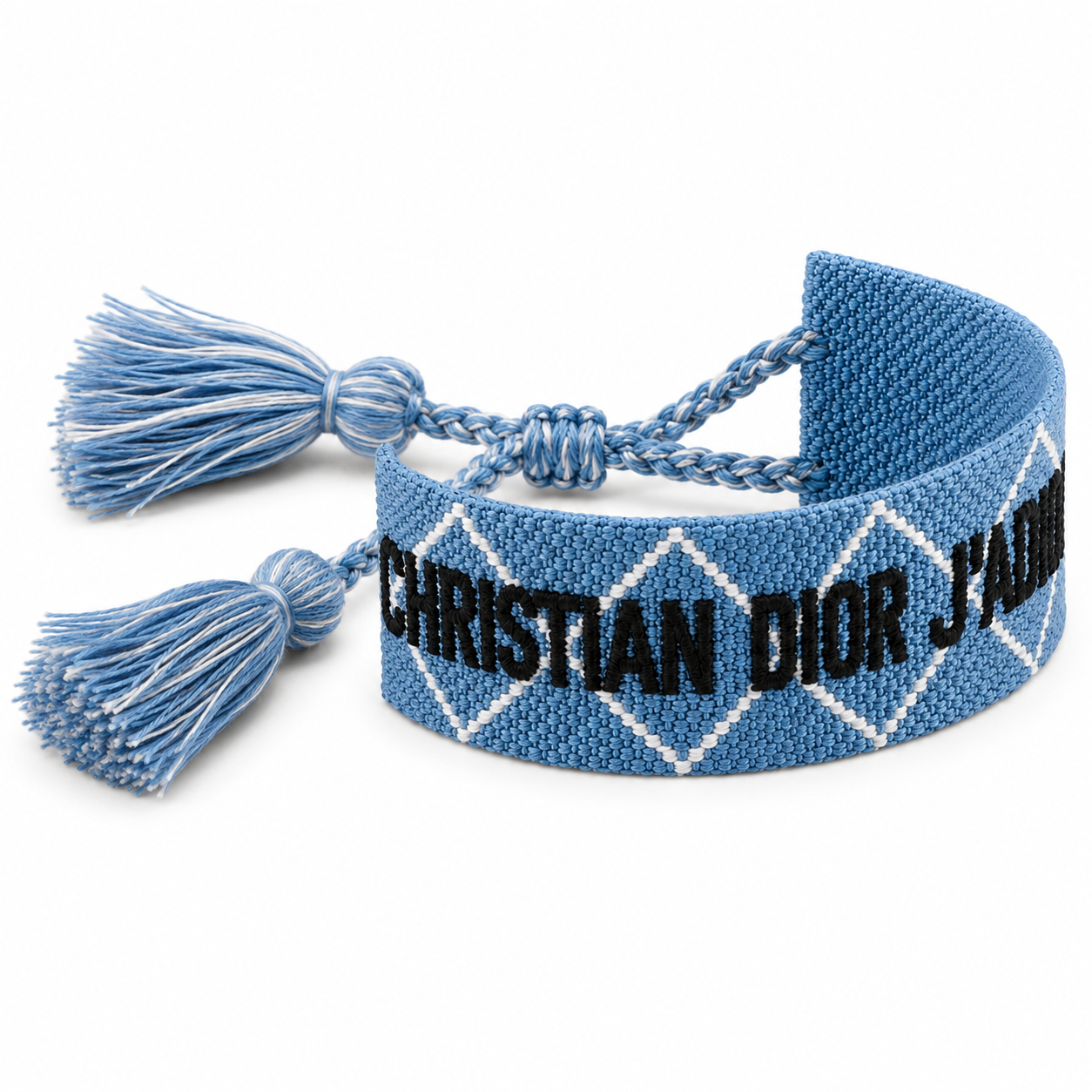 Denim Blue Diamond Pattern Adjustable Bracelet – Luxury Inspired