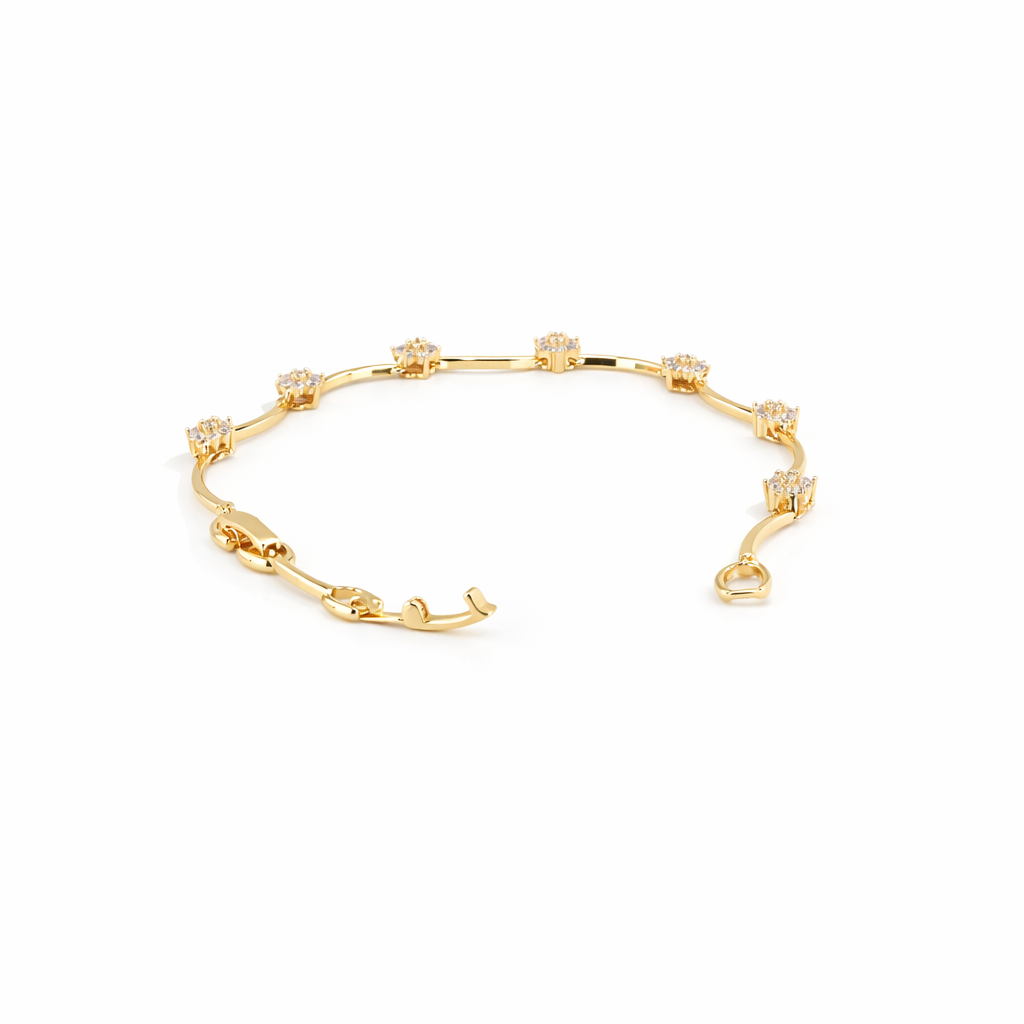 Crystal Blossom Gold Bracelet