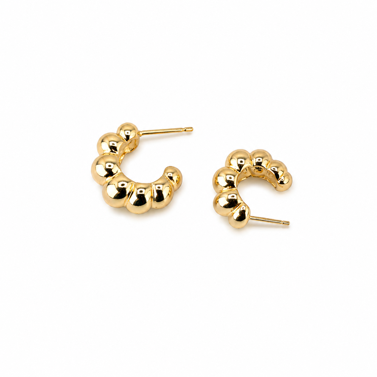Golden Bubble Hoop Earrings