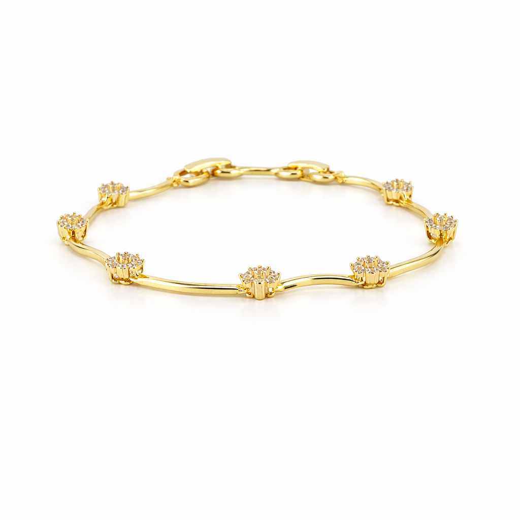 Crystal Blossom Gold Bracelet