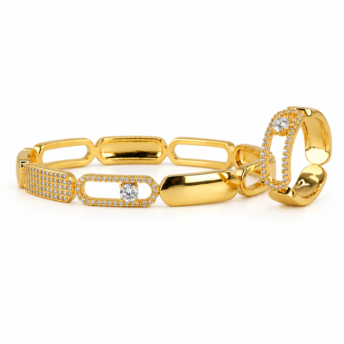 Crystal Link Statement Ring