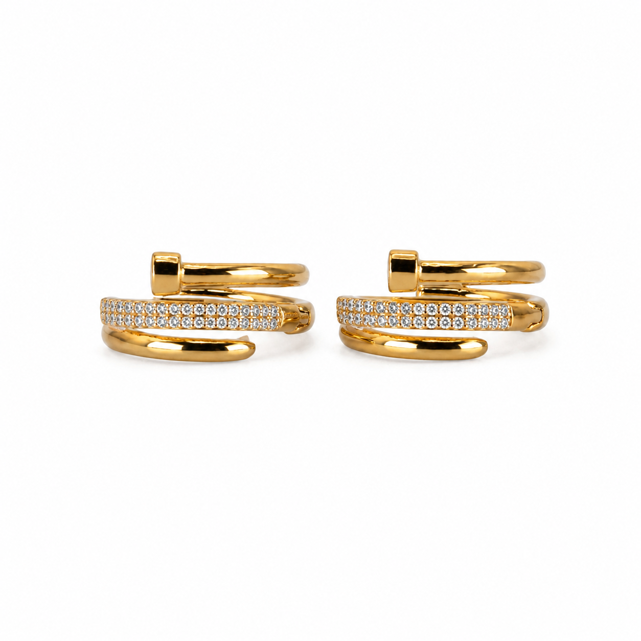 Luna Triple Wrap Pavé Hoop Earrings