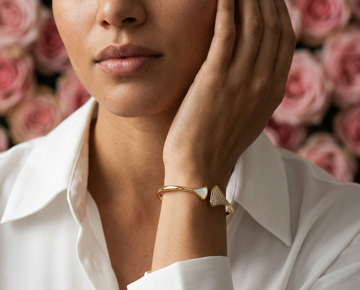 Serena Pavé Gold Bangle