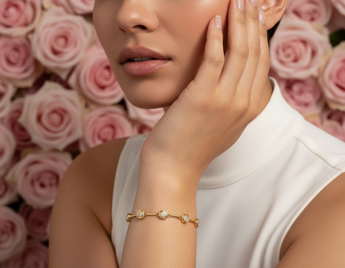 Crystal Station Gold Bracelet