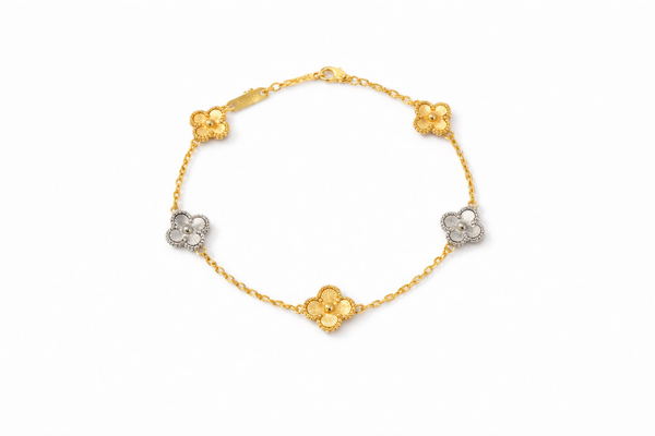 Mini Two-Tone Clover Bracelet