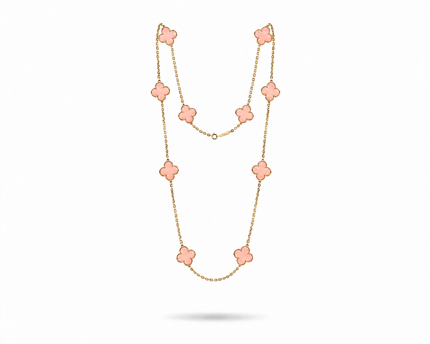 Pink Blossom Clover Necklace