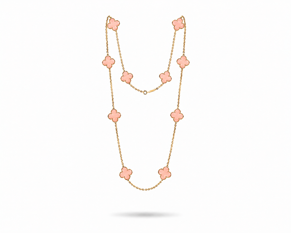 Pink Blossom Clover Necklace