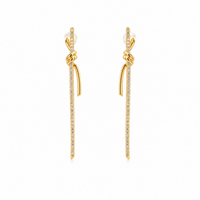 Golden Knot Chain Drop Earrings