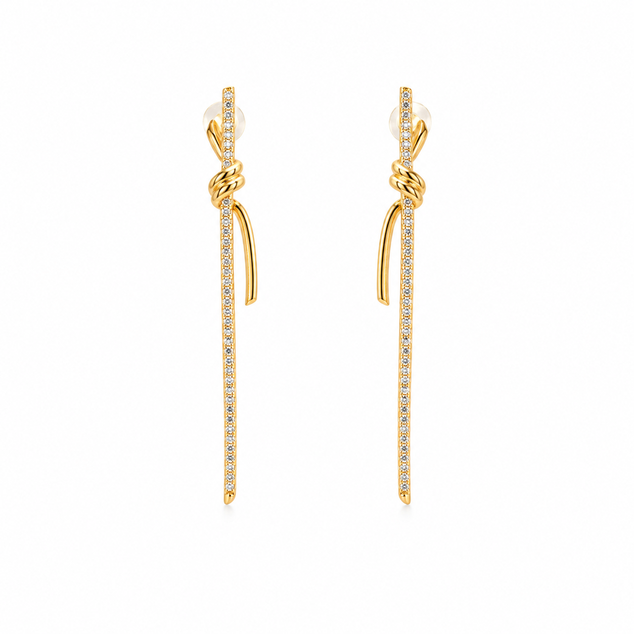 Golden Knot Chain Drop Earrings