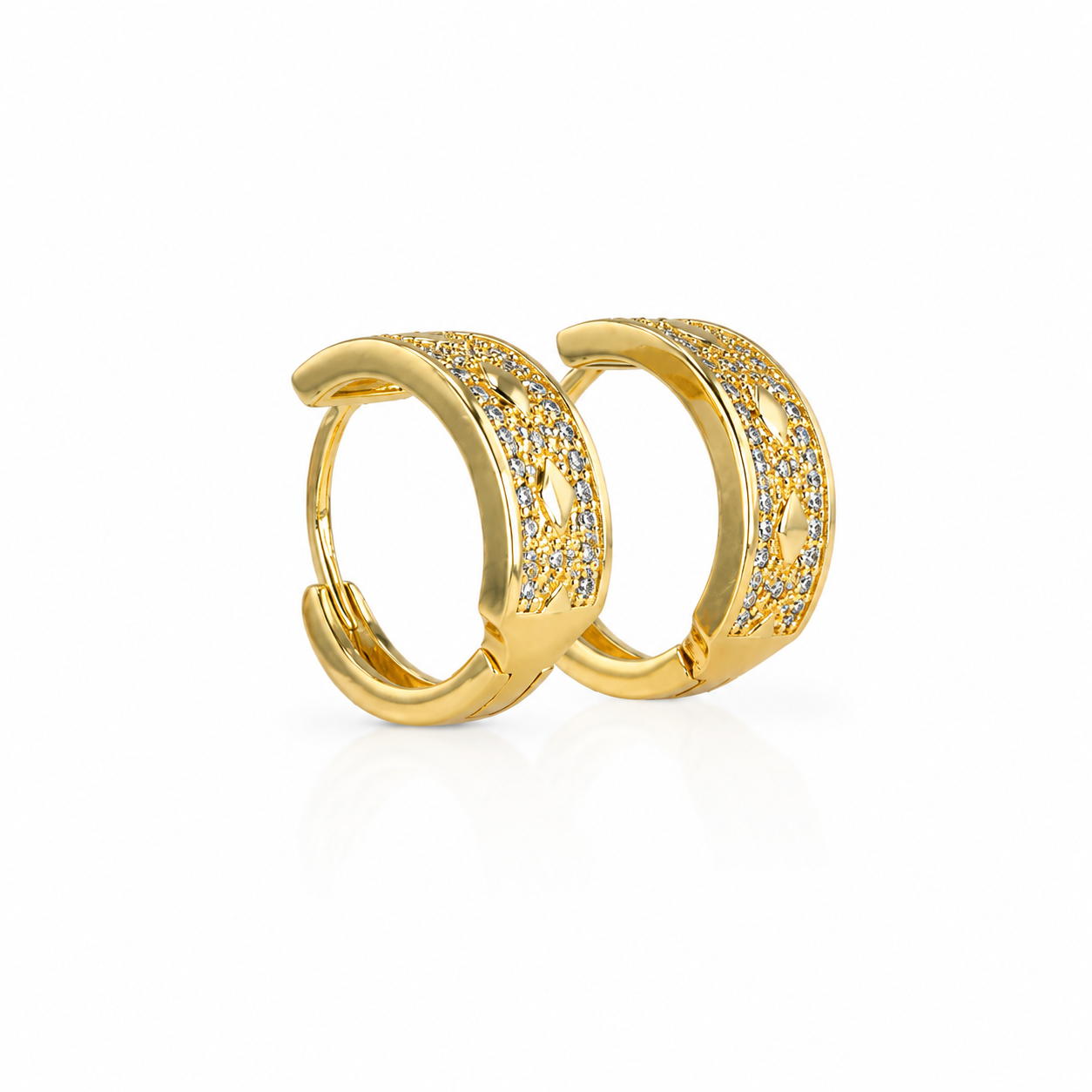 Luxe Pavé Huggie Hoop Earrings