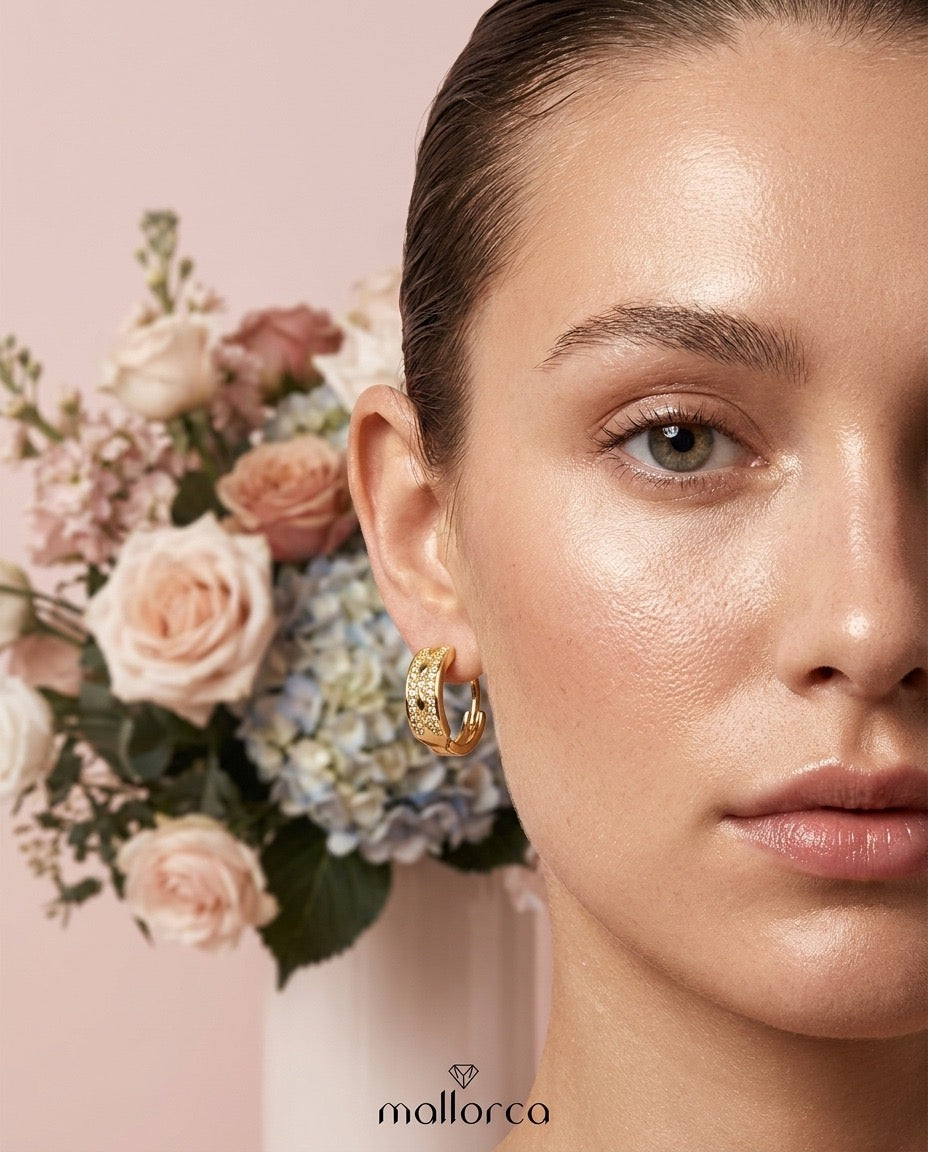 Luxe Pavé Huggie Hoop Earrings