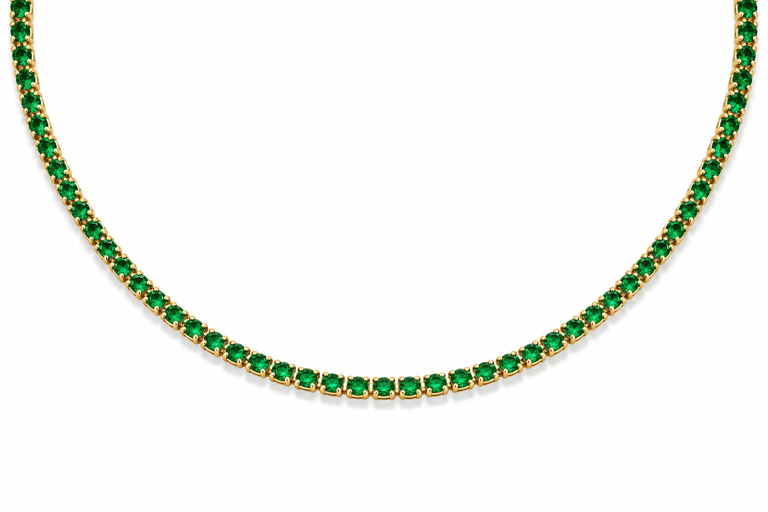 Emerald Crystal Gold Choker Necklace