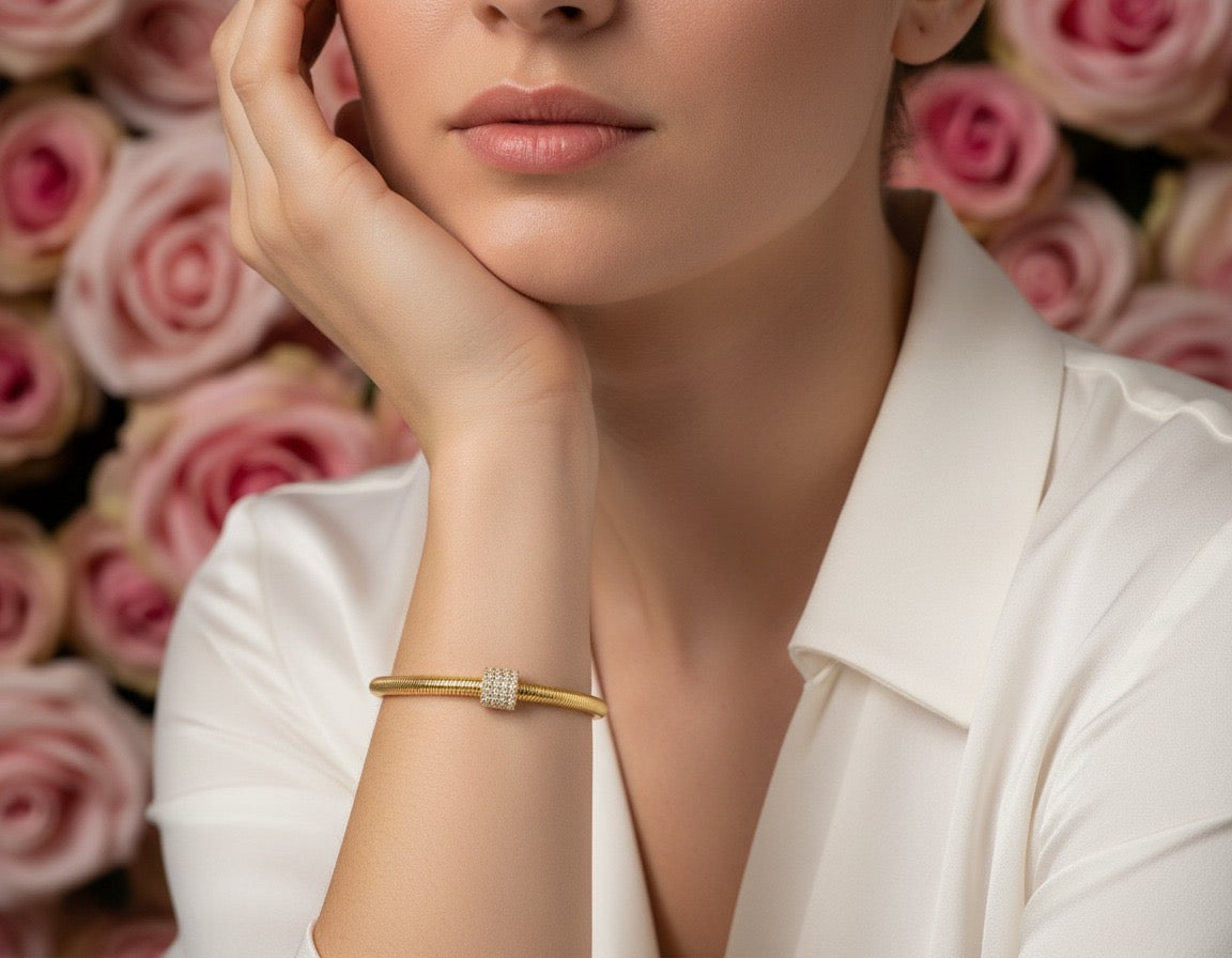 Golden Serpentine Crystal Bracelet
