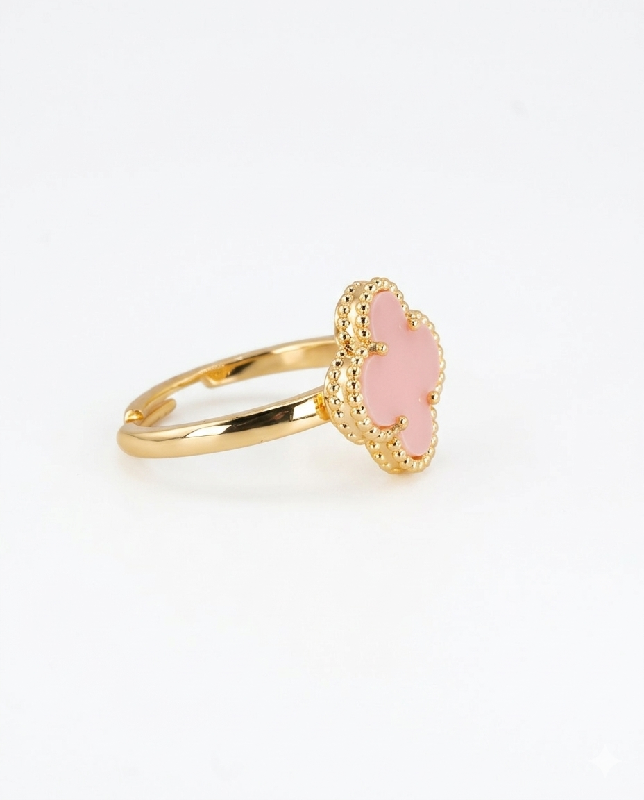 Luxe Blush Clover Ring