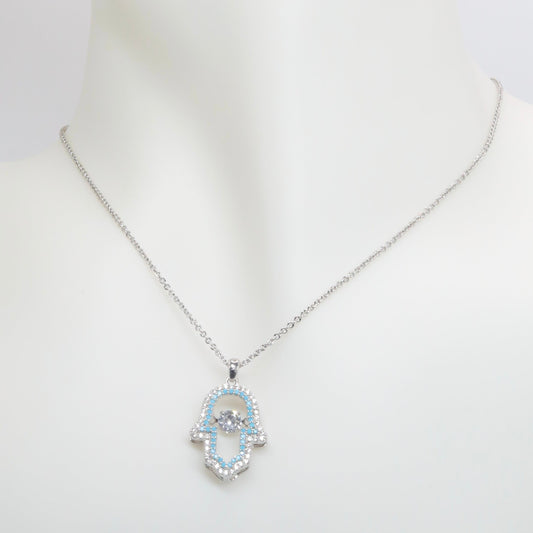 Silver Evil Eye Diamond Necklace