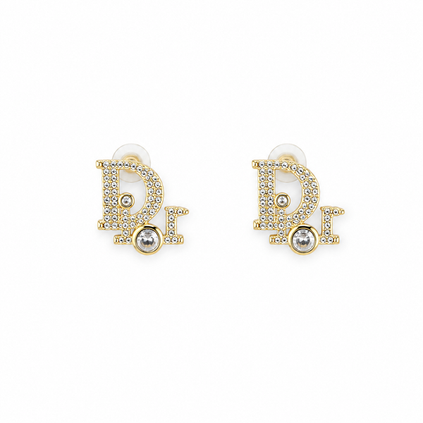 Luxury Crystal Monogram Stud Earrings