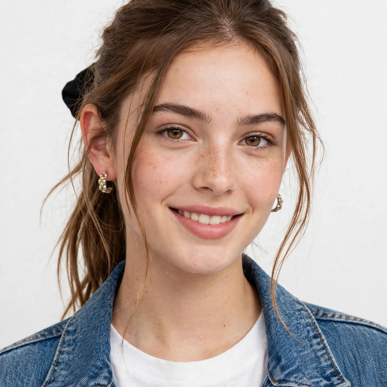 Two-Tone Link Hoop Earrings