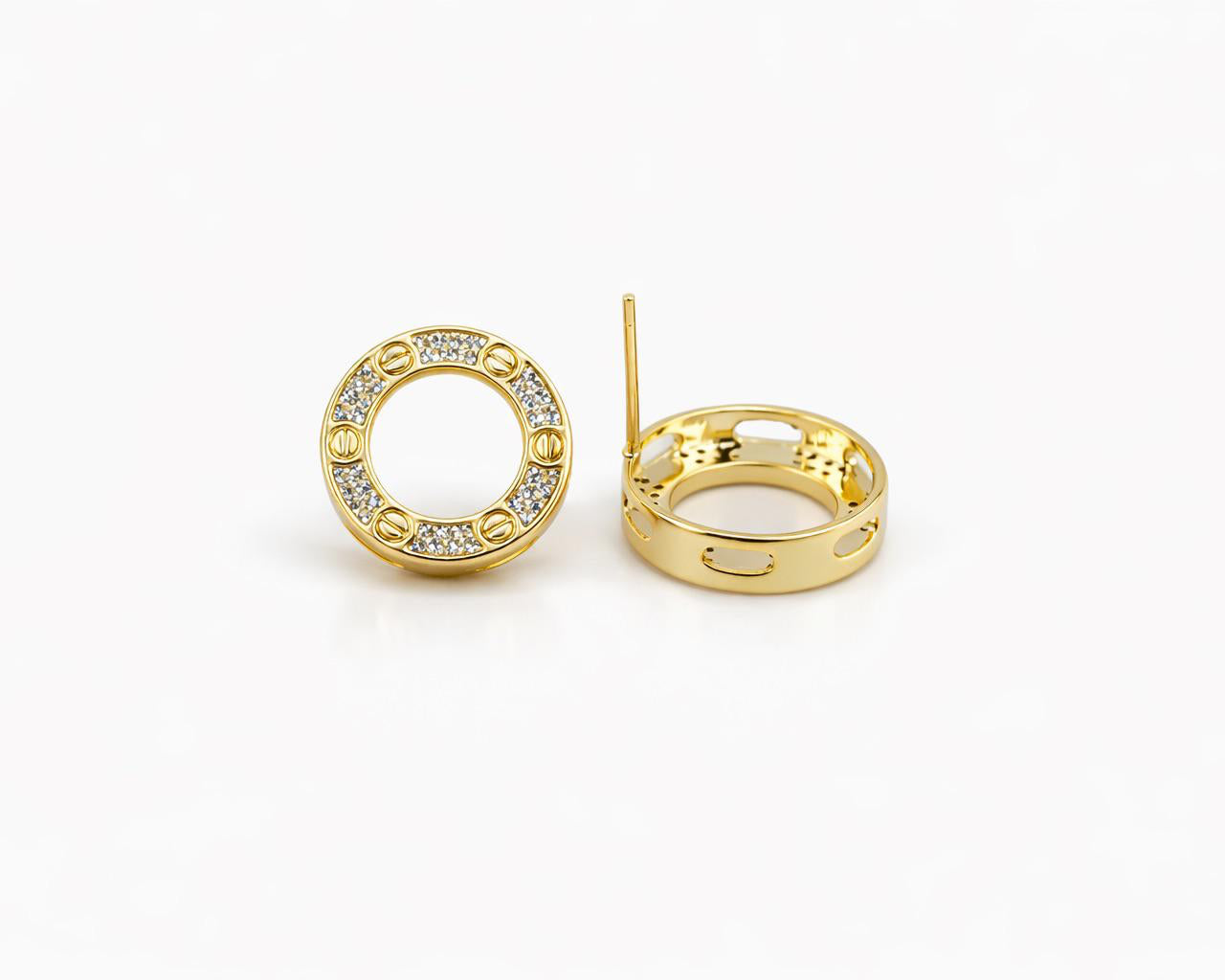 Crystal Halo Stud Earrings