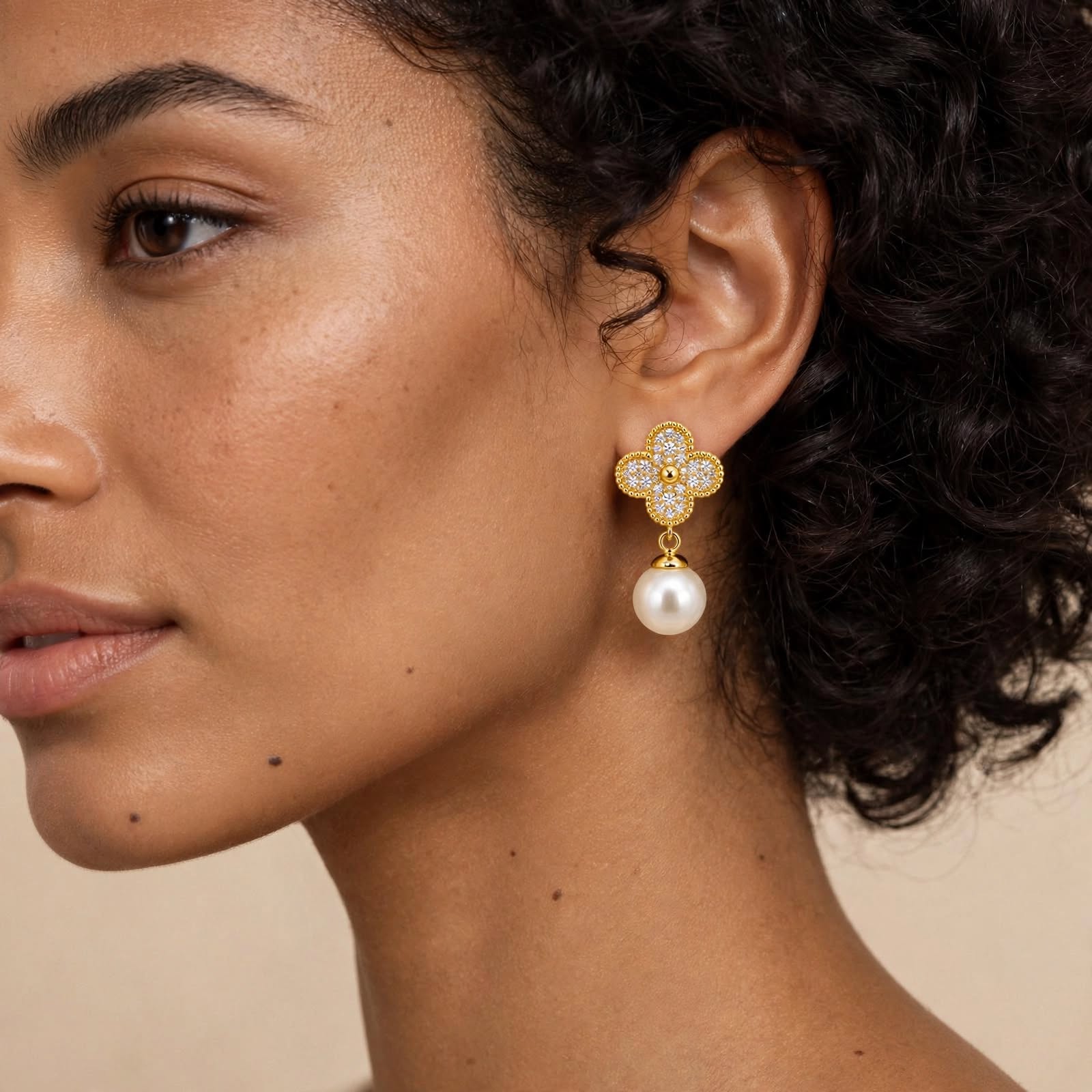 Aurelia Crystal Pearl Drop Earrings