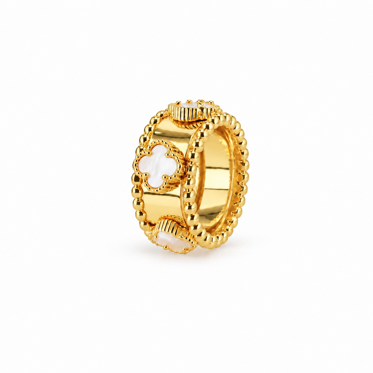 Mother-of-Pearl Clover Statement Ring