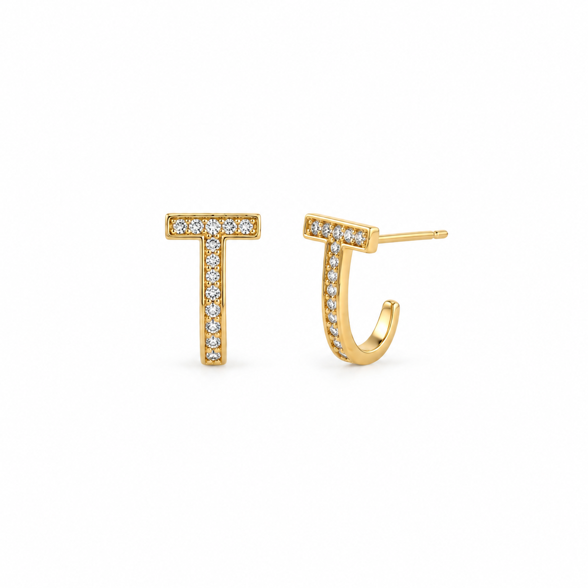 The T-Line Zircon Stud Earrings