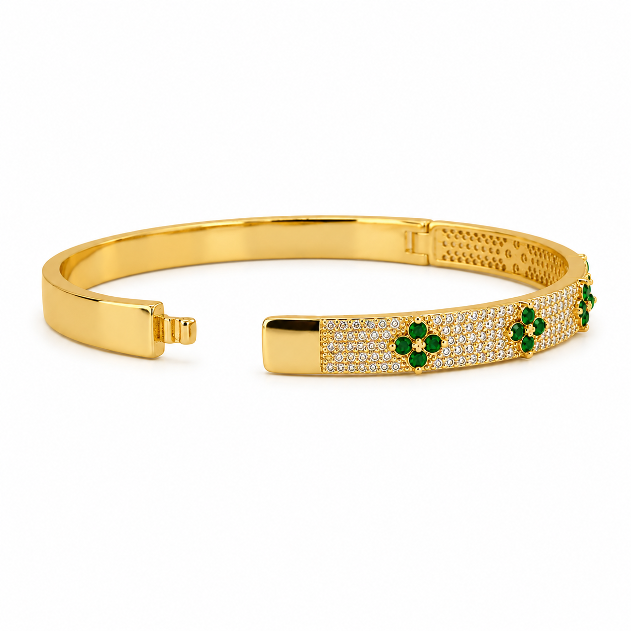 Emerald Fleur Pavé Bangle