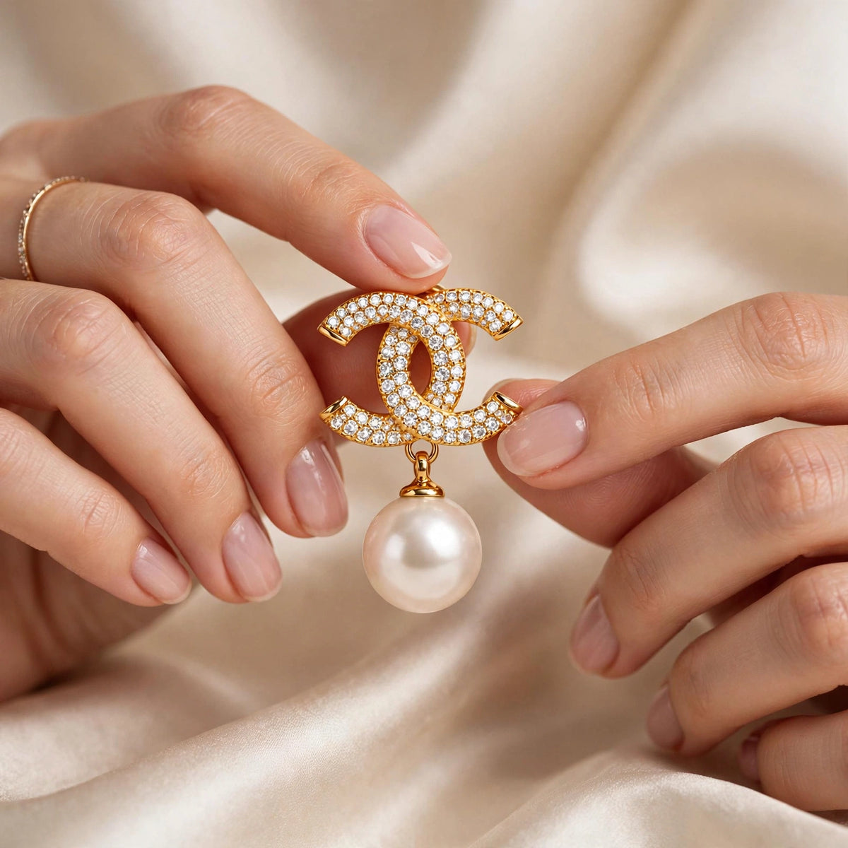 Luxe Gold Zircon & Pearl Drop Earrings